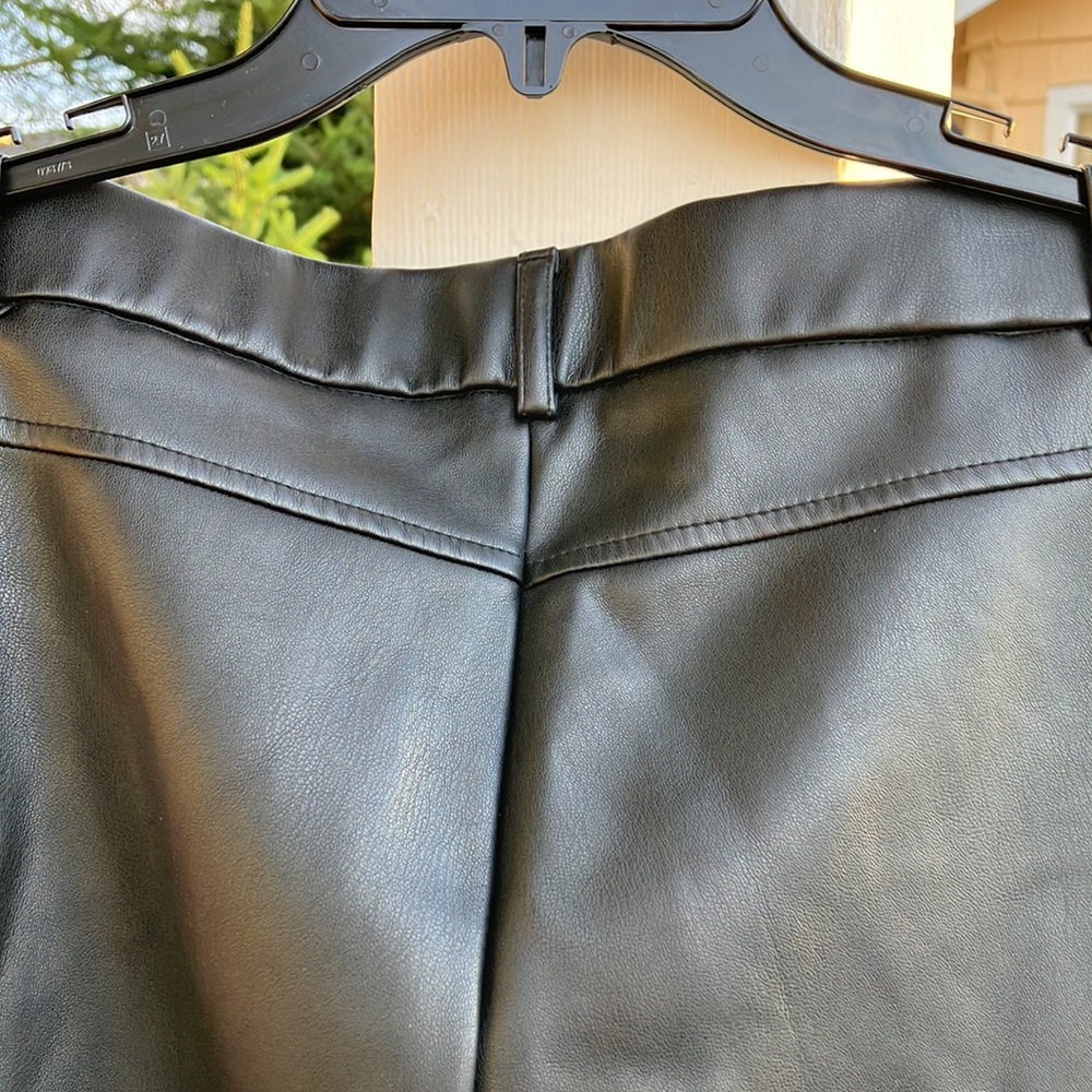 Zara Made in Turkey High Rise Ankle Zippers Black Faux Leather Slim Jeans wmns S - Picture 13 of 17